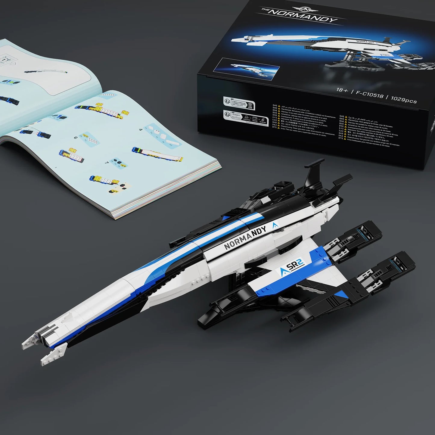 Normandy SR-2 Spaceship Building Blocks Set with Display Stand,Brithday Gifts for Fans Adults