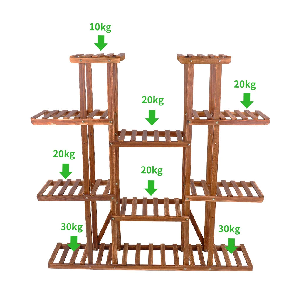 Wisfor Wooden Multi Tier Indoor Outdoor Plant Shelf
