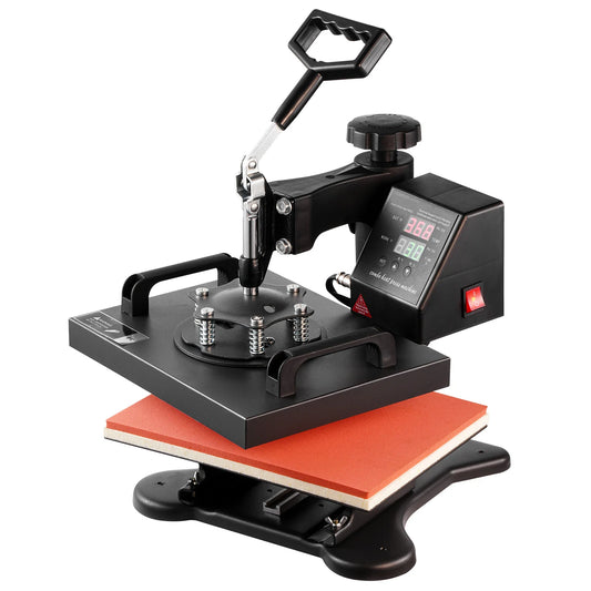 SucceBuy 12x10 In Dual Digital Heat Press Machine 650W Swing Away 360 Degree Rotation Transfer Sublimation Printing for T-Shirt