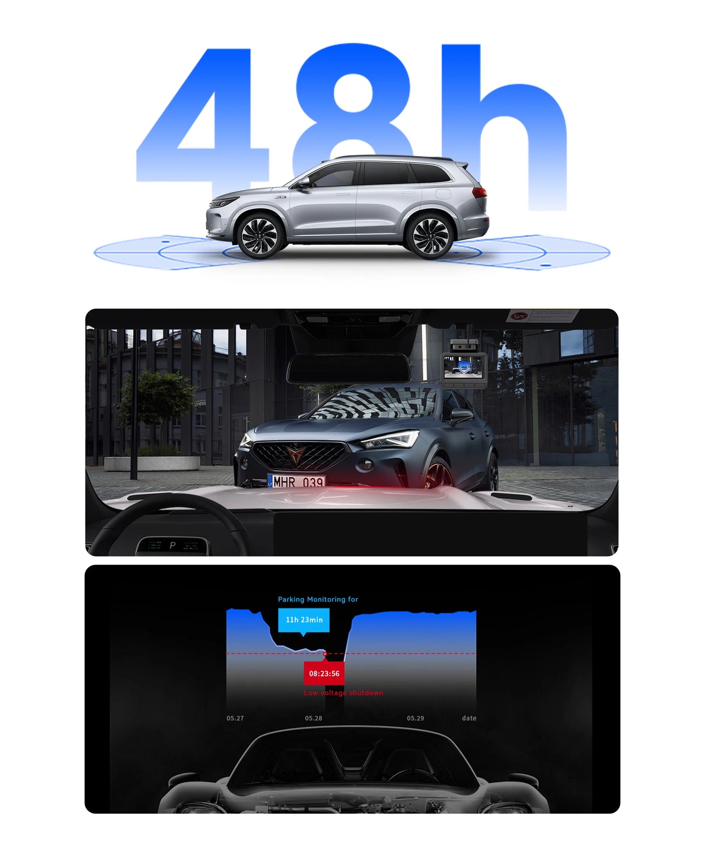 DDPAI Z50 Pro Dash Cam 4K Car DVR 3"IPS Screen 5GHz WiFi GPS ADAS 24H Parking Monitor Front and Rear Dashcam Car Camera