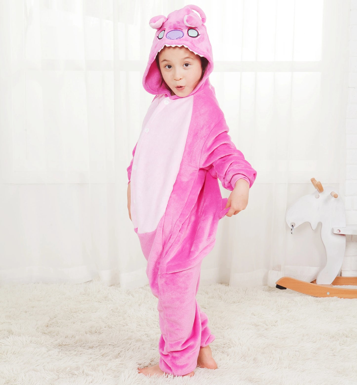 Kigurumi Stitch Cartoon Onesies Kids Children Animal Pajamas Jumpsuits Girls Boys Anime Cosplay Costumes For Christmas Halloween