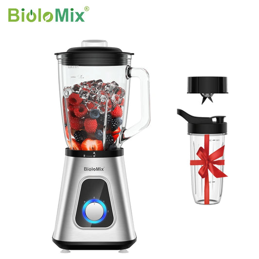 Biolomix 1.5L Glass Jar Smoothie Maker Personal Blender