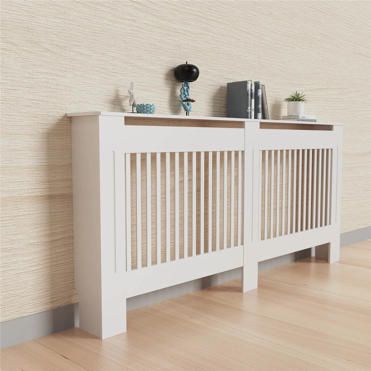 Modern MDF Wood Radiator Cover Cabinet With Ventilated Grill Shelf