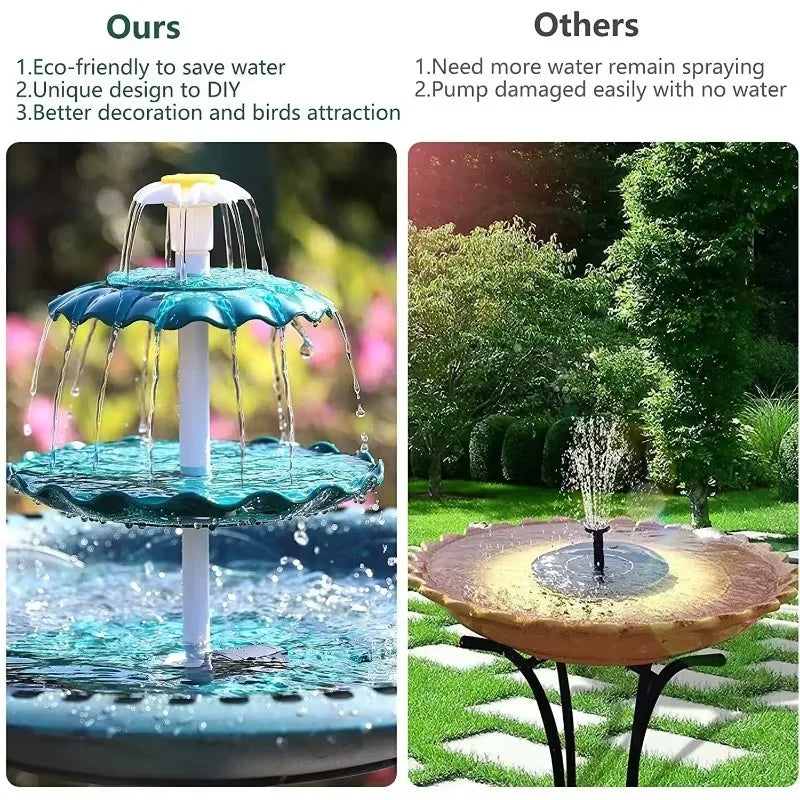 Solar Fountain 3.5W Solar Bird Bath Water Fountain, Detachable DIY Water Landscaping Bird Feeder Fountain for Bird Bath/Garden/Fish Tank