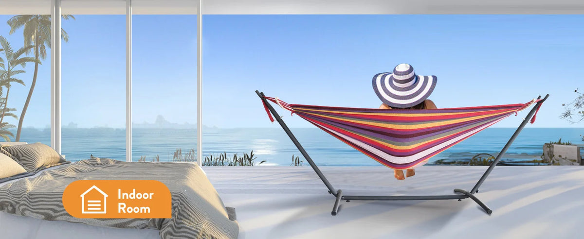 GYROOR Adjustable Outdoor Stand Hammock With Storage Bag