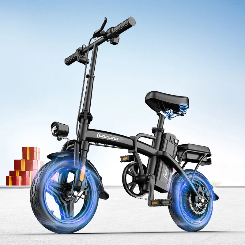 Compact Foldable Electric Bike For Adults Featuring Rear Disc Brake