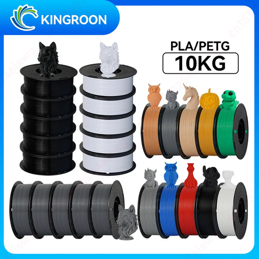 KINGROON 10KG PLA/PETG Filament 1.75mm 3D Printing Plastic Material Accuracy ±0.03mm Fast Shipping Fit Most FDM Printers
