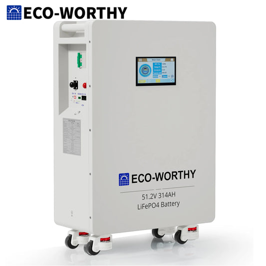 ECO-WORTHY 48V 314Ah (V1) LiFePO4 Lithium Battery, 16.1kWh High Capacity Energy Storage with Breakers RS485/CAN/RS232 for Home