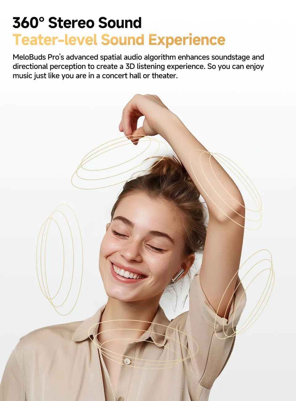 QCY MeloBuds Pro ANC Bluetooth 5.3 Earphones Wireless 46dB Hybrid ANC Hi-Res LDAC Earbuds 6 Mic Headphones 34H In-Ear Detection