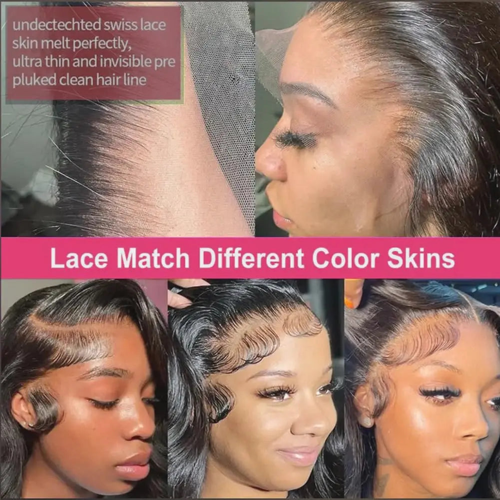 36in 5x5 HD Lace Closure Wigs 250% Body Wave Wigs Human Hair Remy Brazilian 13x6 Transparent Lace Frontal Wig Hair 100%