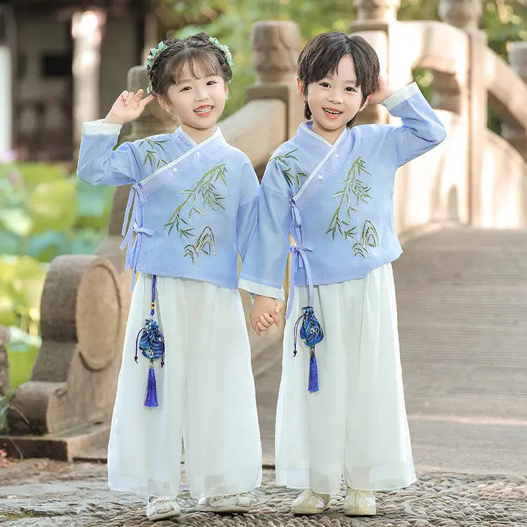 Chinese Hanfu Children Clothing Cosplay Performance Costume Kids Clothes Ethnic Style Children's Sets Girl Suit Two Piece Boy