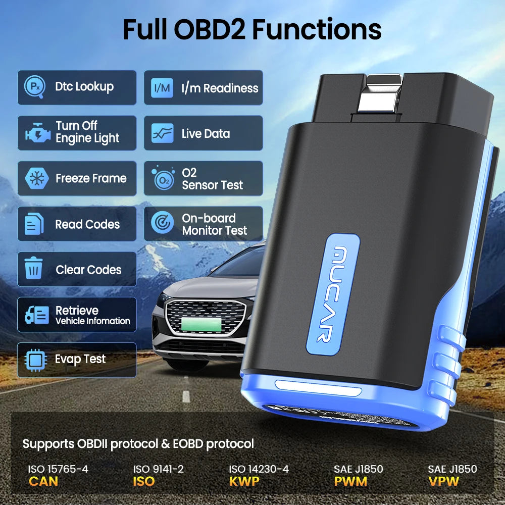 MUCAR Driverscan Automotive Diagnostic Tools Obd 2 Scanner All Cars Full System Code Reader 15 Resets Bi-Directional Scan Tool