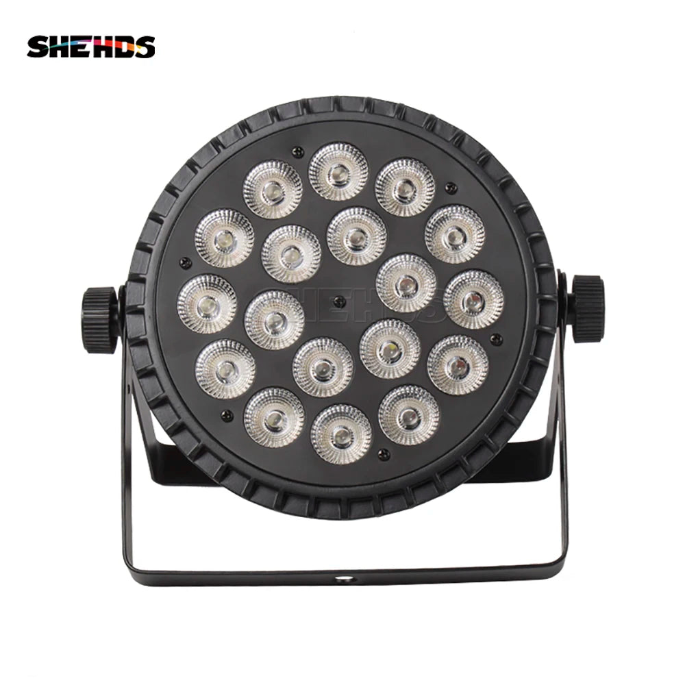 SHEHDS Aluminum Alloy LED Flat Par Lighting18x12W RGBW/18x18W RGBWA+UV DMX512 Disco Christmas Lights DJ Equipment Audience