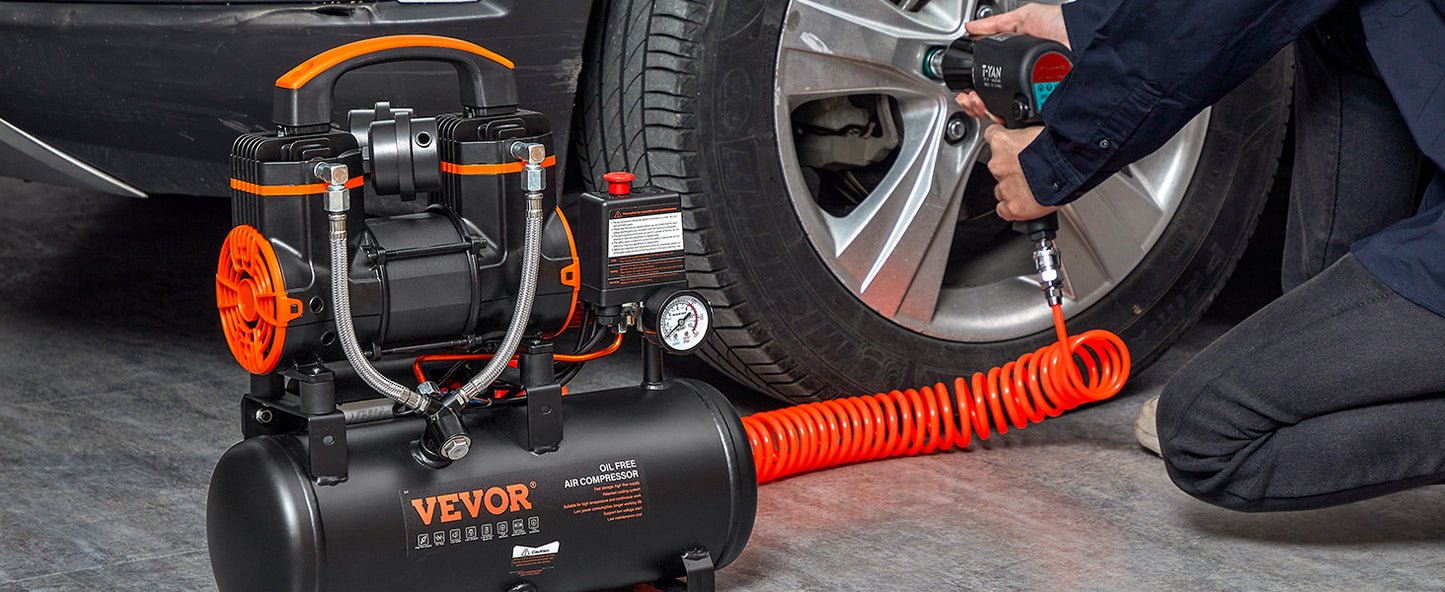 SucceBuy Silent Air Compressor 900W 1450W 1800W Quiet Oil-free Portable Air Pump for Repair Tire Inflation Whisper Compressor