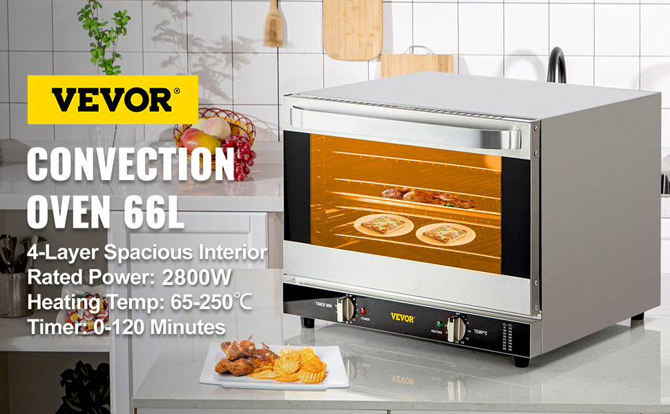 SucceBuy 21L47L66L Electric Oven Commercial Multifunction Countertop 3/4-Layer Baking Machine Home Toaster Pizza Convection Oven
