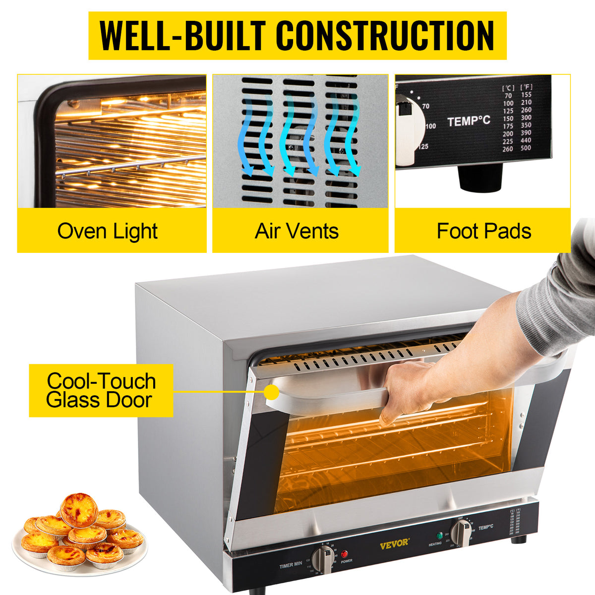 SucceBuy 21L47L66L Electric Oven Commercial Multifunction Countertop 3/4-Layer Baking Machine Home Toaster Pizza Convection Oven