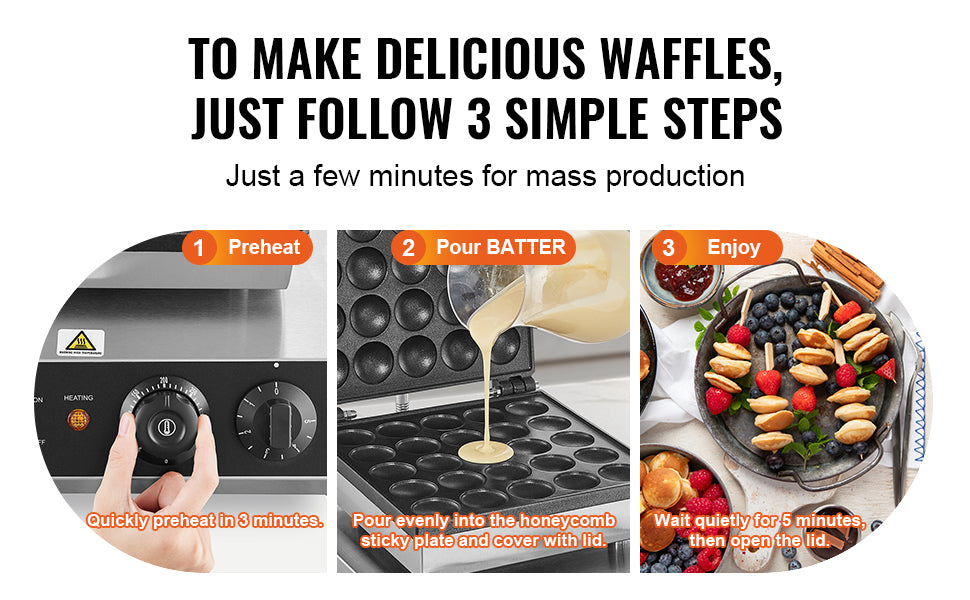 SucceBuy Electric Waffle Maker 25PCS Mini Dutch Pancake Maker Dorayaki Machine Waffreras Kitchen Home Appliance Snack Gaufriers
