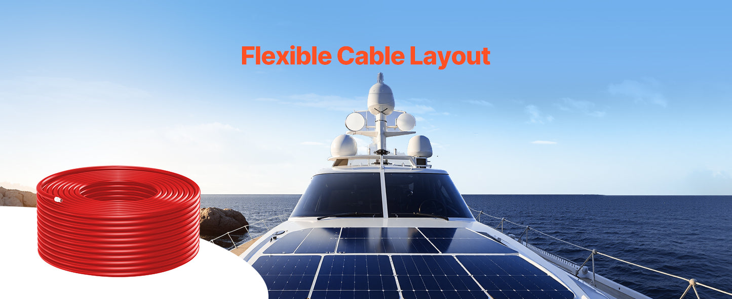 SucceBuy 100FT Solar Panel Extension Cable 10AWG 6mm² IP67 Waterproof Solar Extension Cable for Home Ship and RV Solar Panels